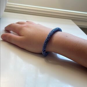 Chic Blue Beaded Bracelet